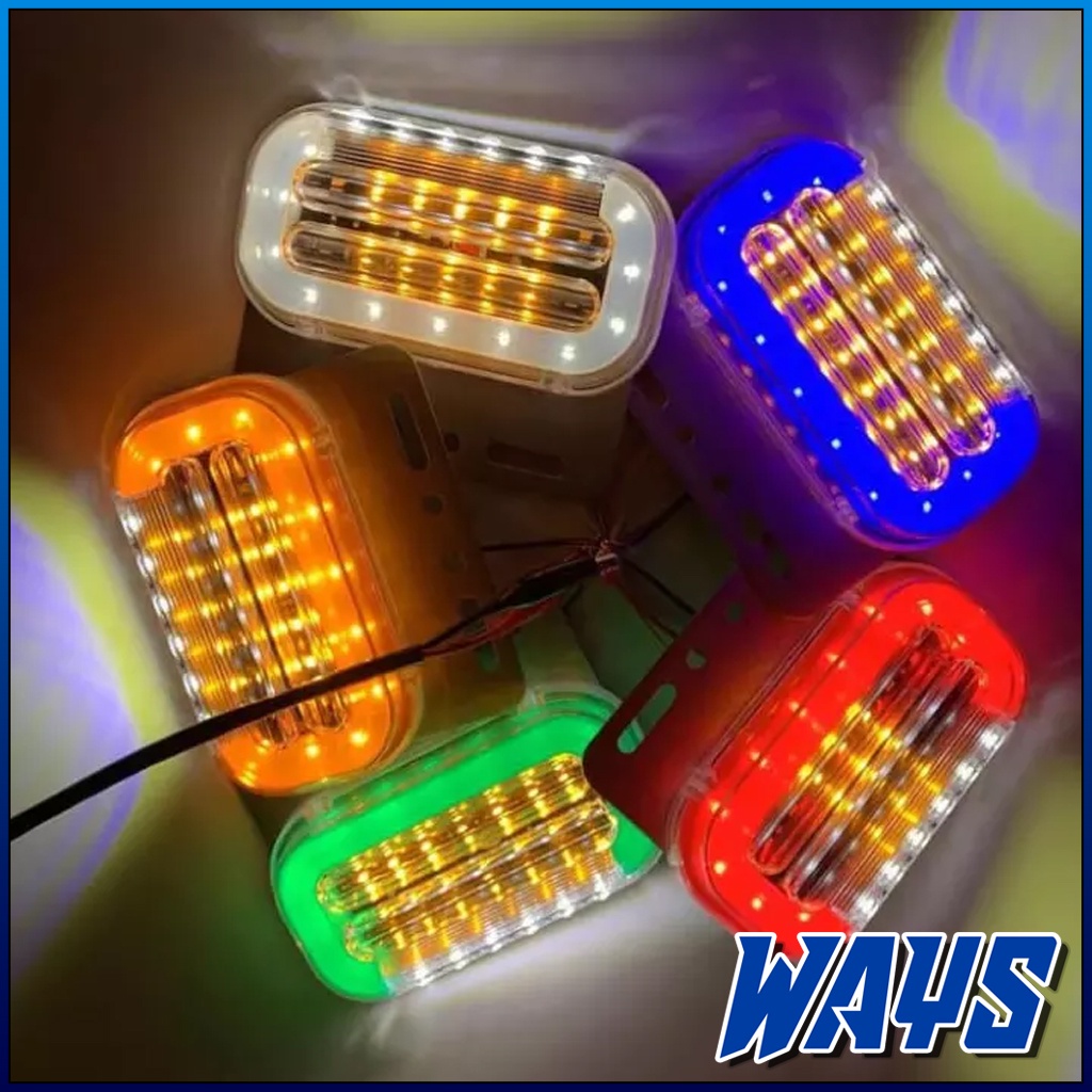 [L254] 2in1 Lampu Bak Truk Truck Bus LED Running Senja Sein Sen Kolong Sudut Oval Universal 24V