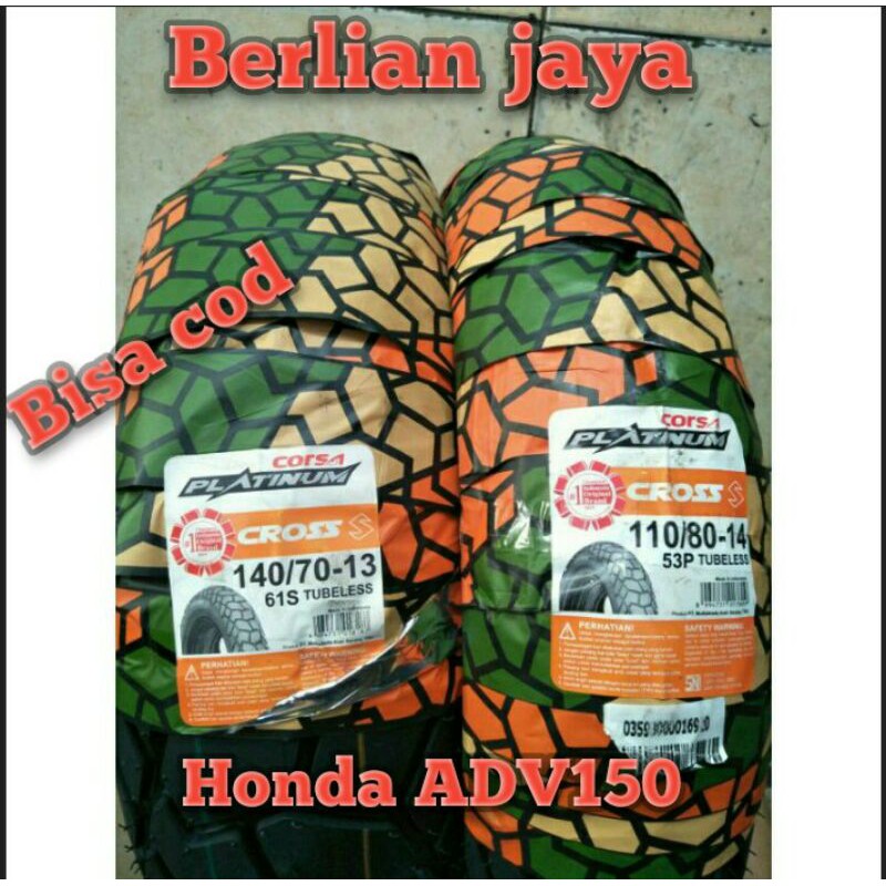 Ban luar Honda ADV 150(sepasang) uk 110/80x14 dan 140/70x13 corsa Cross S