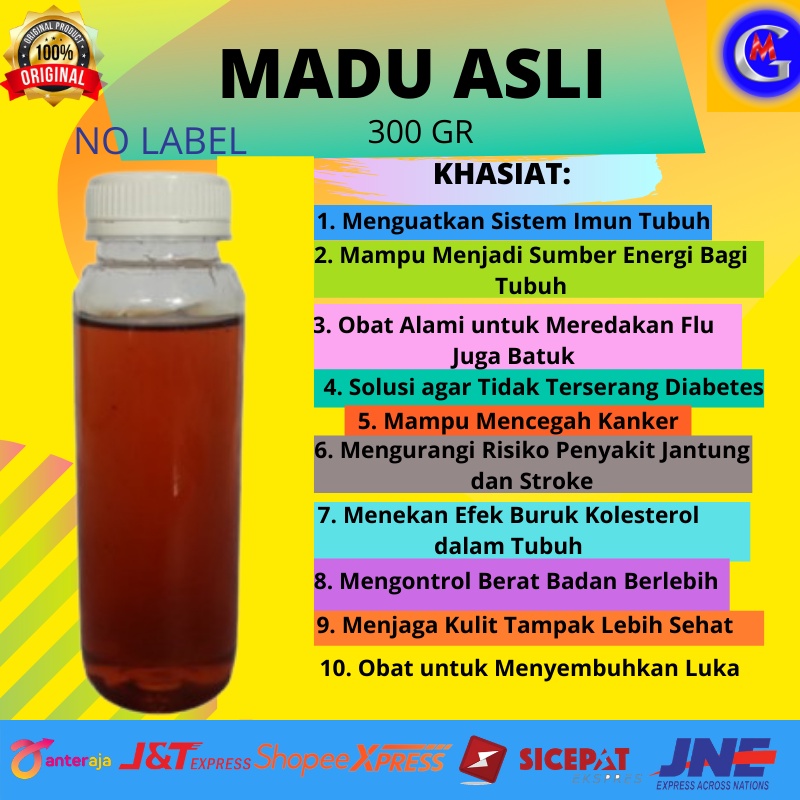

MADU ASLI MURNI HUTAN JUSMINE ASLI MULTIFLORA ALAMI ORIGINAL ISI 300 GRAM / NO LABEL