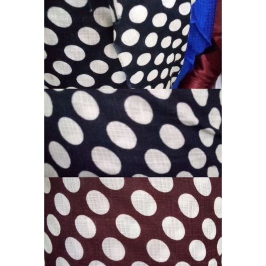 kain katon linen motif polkadot besar