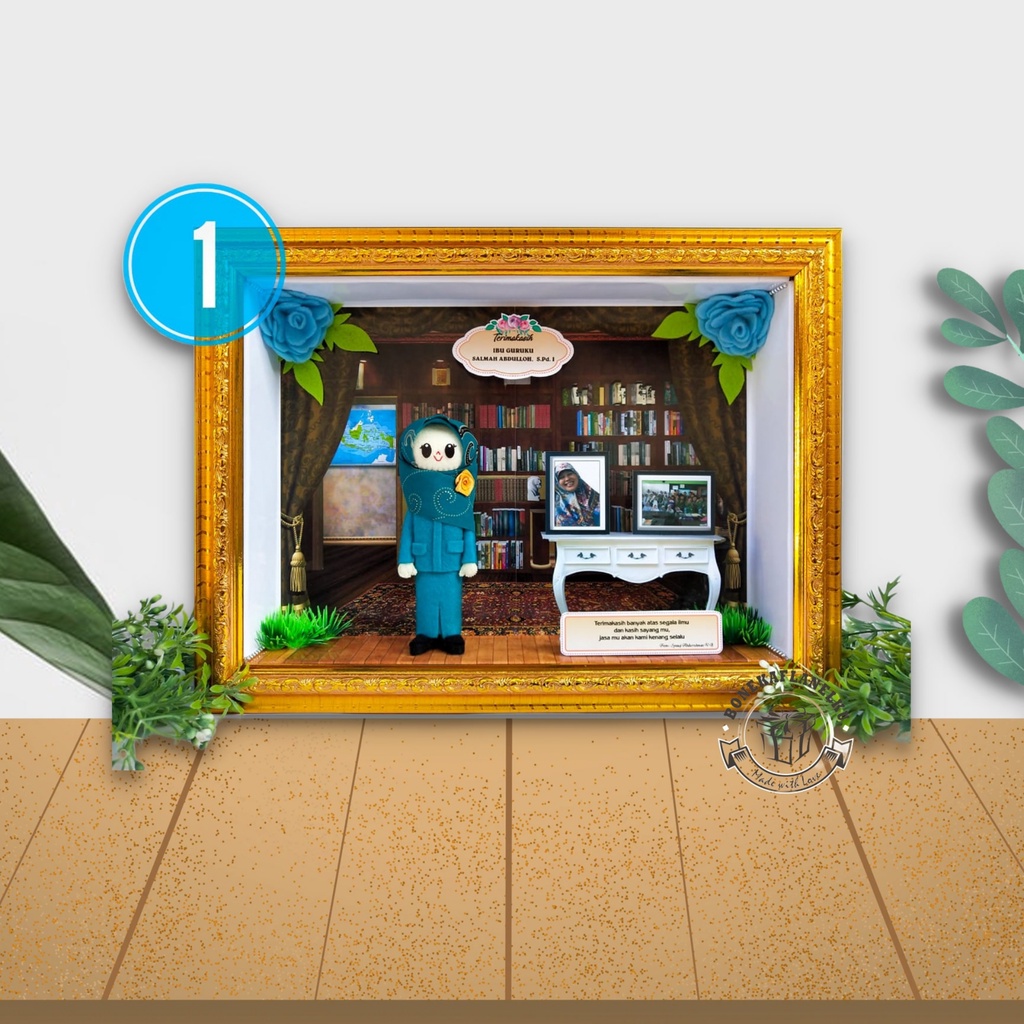 Jual Gift Custom Unik Bonekaflanelku Profesi Guru Perempuan Frame 3D ...