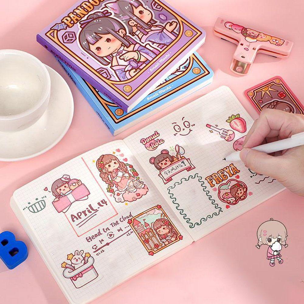 Set Buku Besar Tangan Nanas Kreatif Mini Gadis Jantung Stiker Tape Bahan Buku Diary