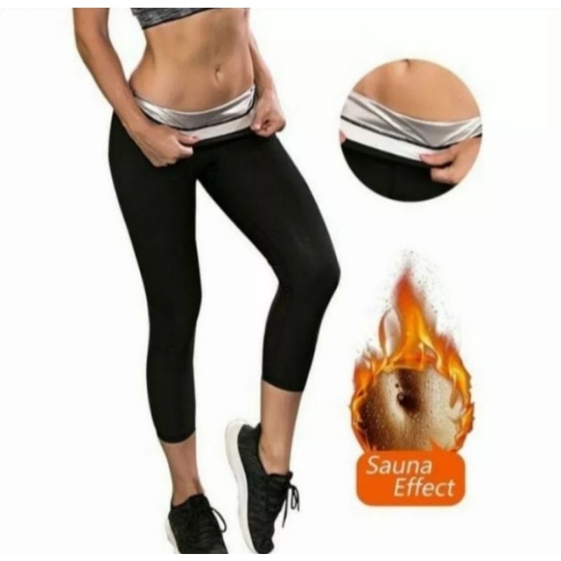 Pants Sauna Silver Celana Olahraga Pria Wanita Stelan Olah raga Pembakar Lemak Perut