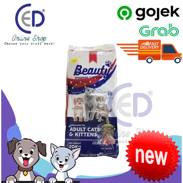 Makanan Kucing Beauty 20kg Adult &amp; Kitten ( VIA EKSPEDISI )