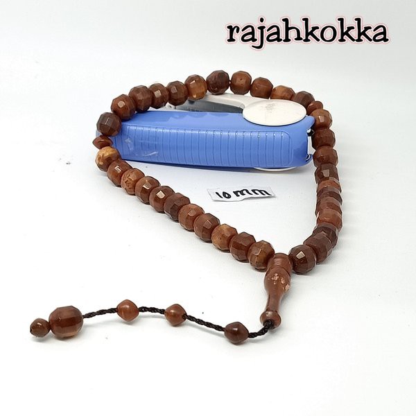 Jual tasbih kokka kaukah 33 bulat cutting diamond 10 mm coklat Murah