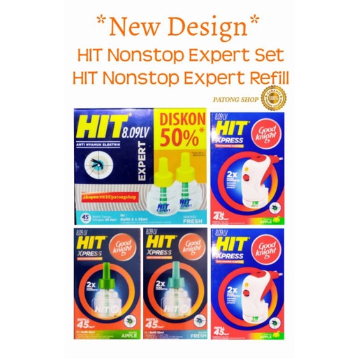 HIT Nonstop Expert Set Elektrik gratis Refill &amp; Hit Expert Refill obat nyamuk cair