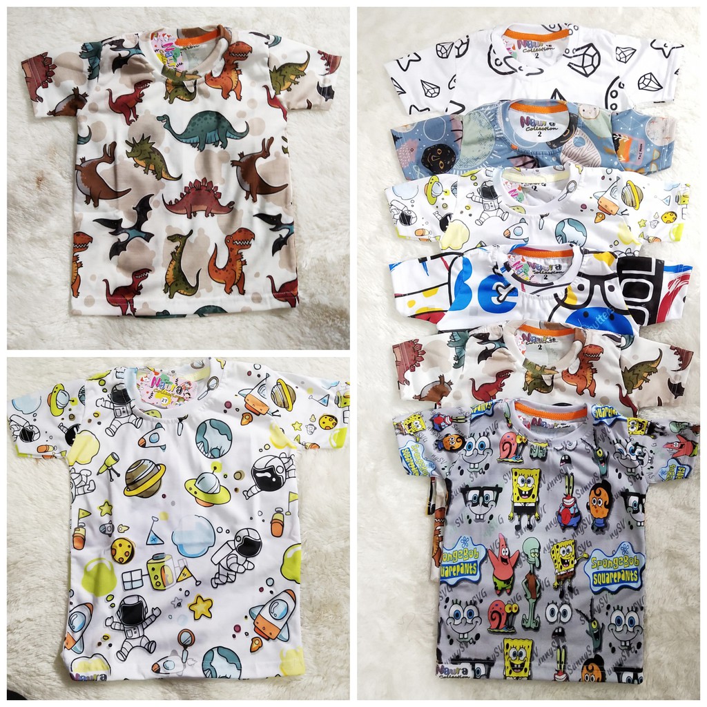 KAOS ANAK MURAH FULL PRINTED TEE / GROSIR ECER KAOS