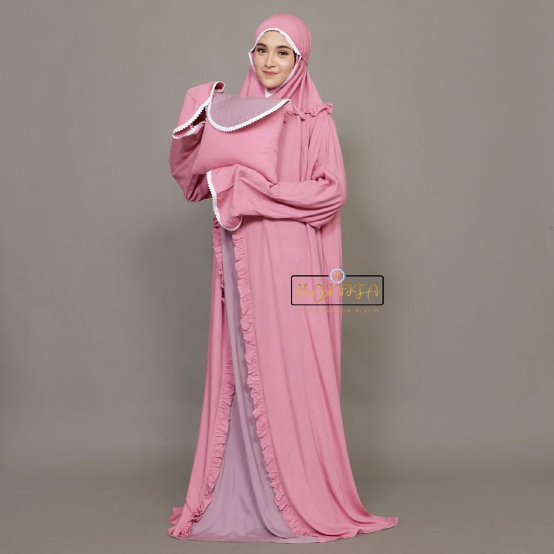 MUKENAH RUKUH TELEKUNG PRAYER SET RUKOH MUKENA LEBARAN BAHAN KATUN RAYON ADEM UKURAN JUMBO DEWASA YA
