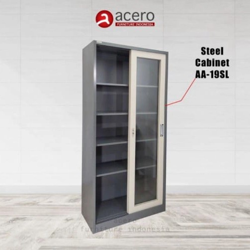 Lemari arsip acero AA 19SL pintu sliding kaca