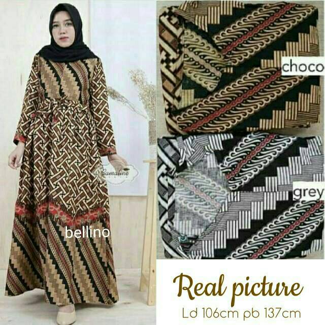 GAMIS BATIK MUSLIMAH ARAFAH RESLETING DEPAN - by belbra