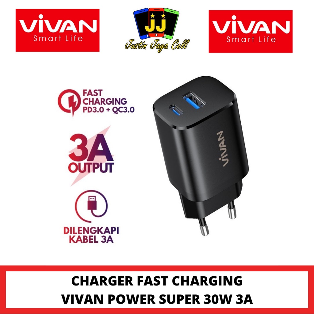 CHARGER VIVAN FAST CHARGING POWER SUPER 30W 3A QUICK CHARGE