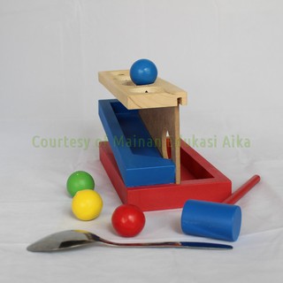  Mainan  Edukasi Palu Bola  Luncur Kayu Wooden Hammer Ball 