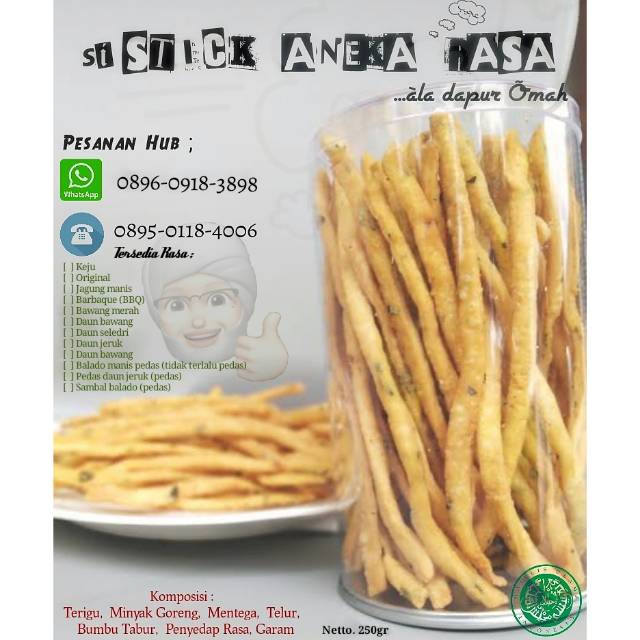 

Sistik renyah gurih (cemilan instan)