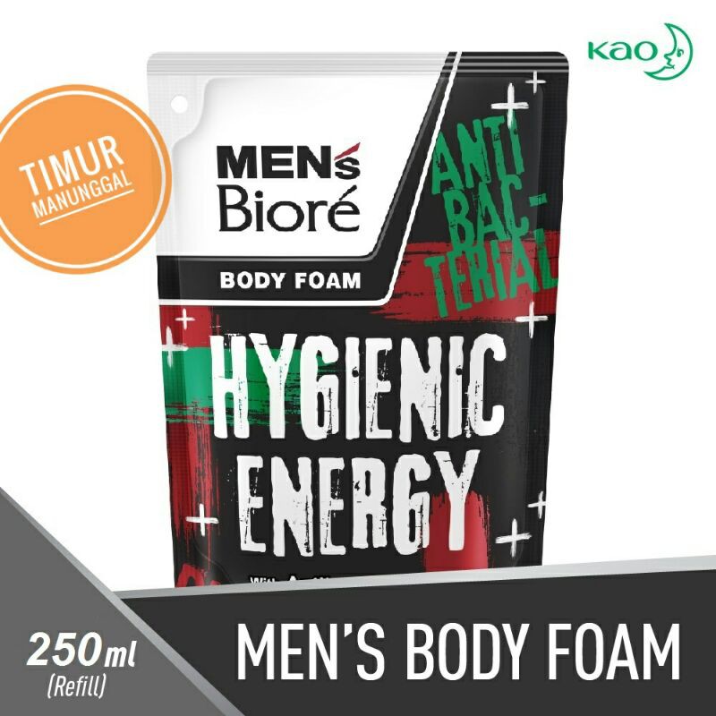 Men's Biore Body Foam Hygienic Energy Refill 250 ml