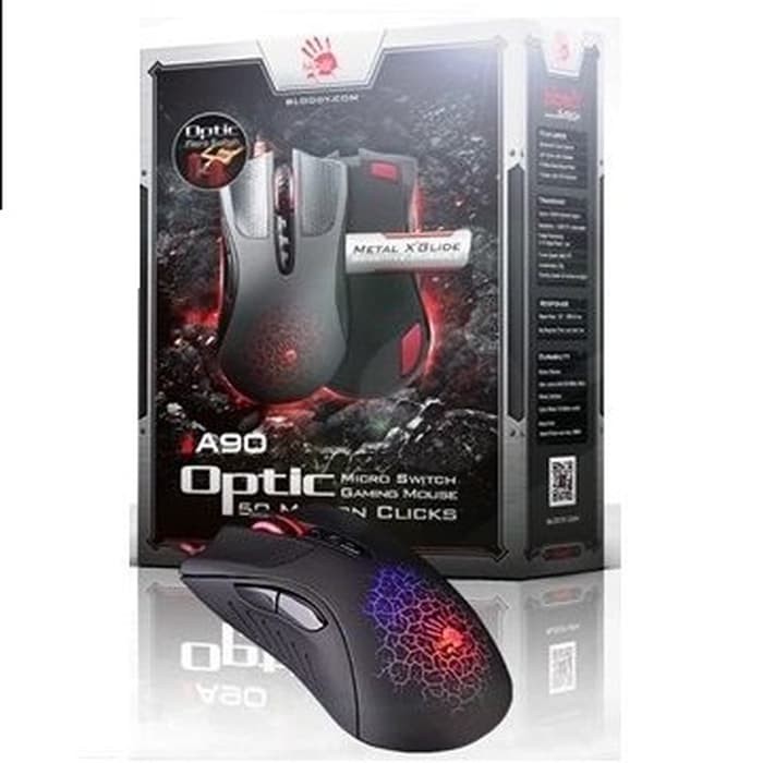 JUAL Bloody A90 Optic infrared Micro Switch Gaming Mouse MURAH