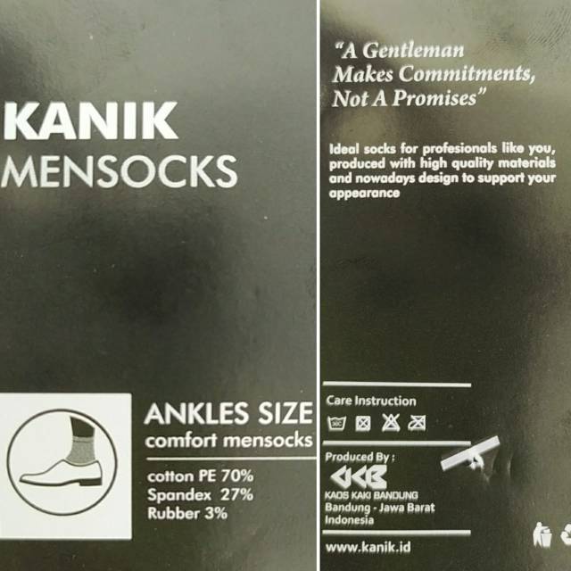 Kaos Kaki Pria Formal Kantor Kanik Mensock Pendek Semata Kaki (Anklesock) by Kanik