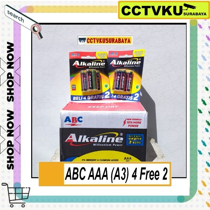 Baterai (battery) Alkaline ABC AAA (A3) 4 Free 2
