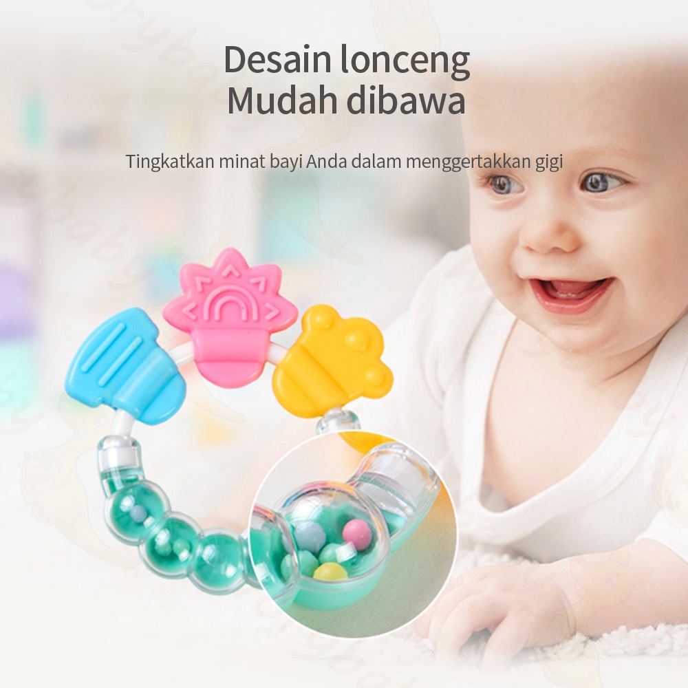 Ivorybaby Gigitan bayi silikon kerincingan Bulat teether rattle bayi