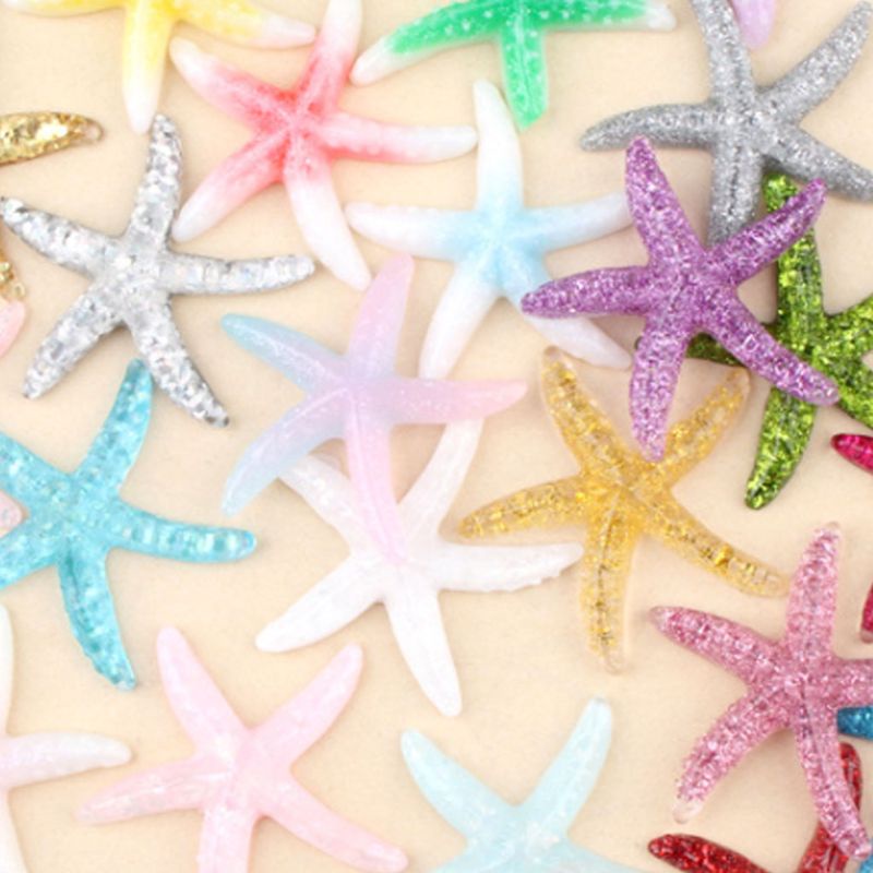 Siy 10 Pcs Ornamen Bintang Laut 40mm Bahan Resin Untuk Dekorasi Casing Handphonescrapbook Diy