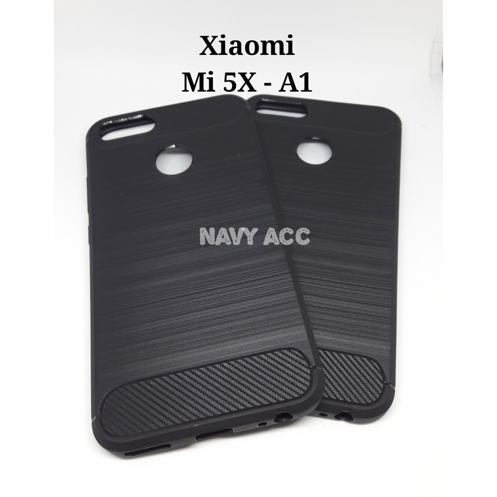 Case xiaomi a1 - Soft Cover Redmi 5x Model Armor Carbon Mi5x