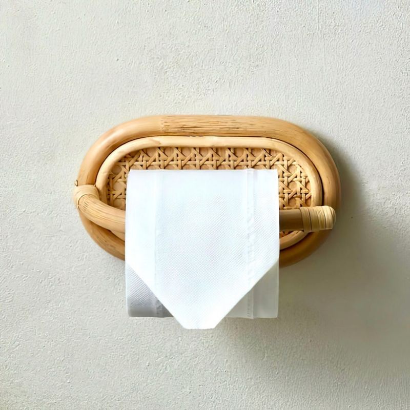 towel rotan untuk tisu gulung/tempat tisu gulung rotan