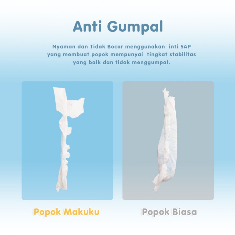 MAKUKU SAP Diapers Slim Pants L22 x 4 Pack Popok Bayi Celana Tipis Anti Gumpal Cepat Kering dan Mencegah Ruam