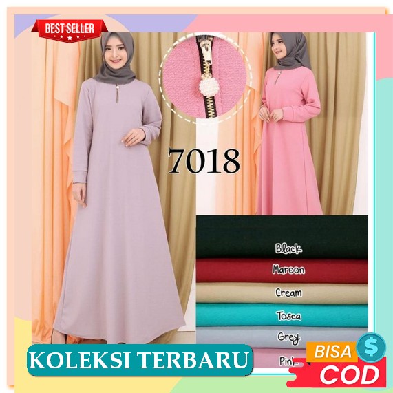 Gamis Remaja Syari Promo Ori Wanita Best Seller Hits U6Z2 Polos Korean Style Floral Elegan Mewah Ter