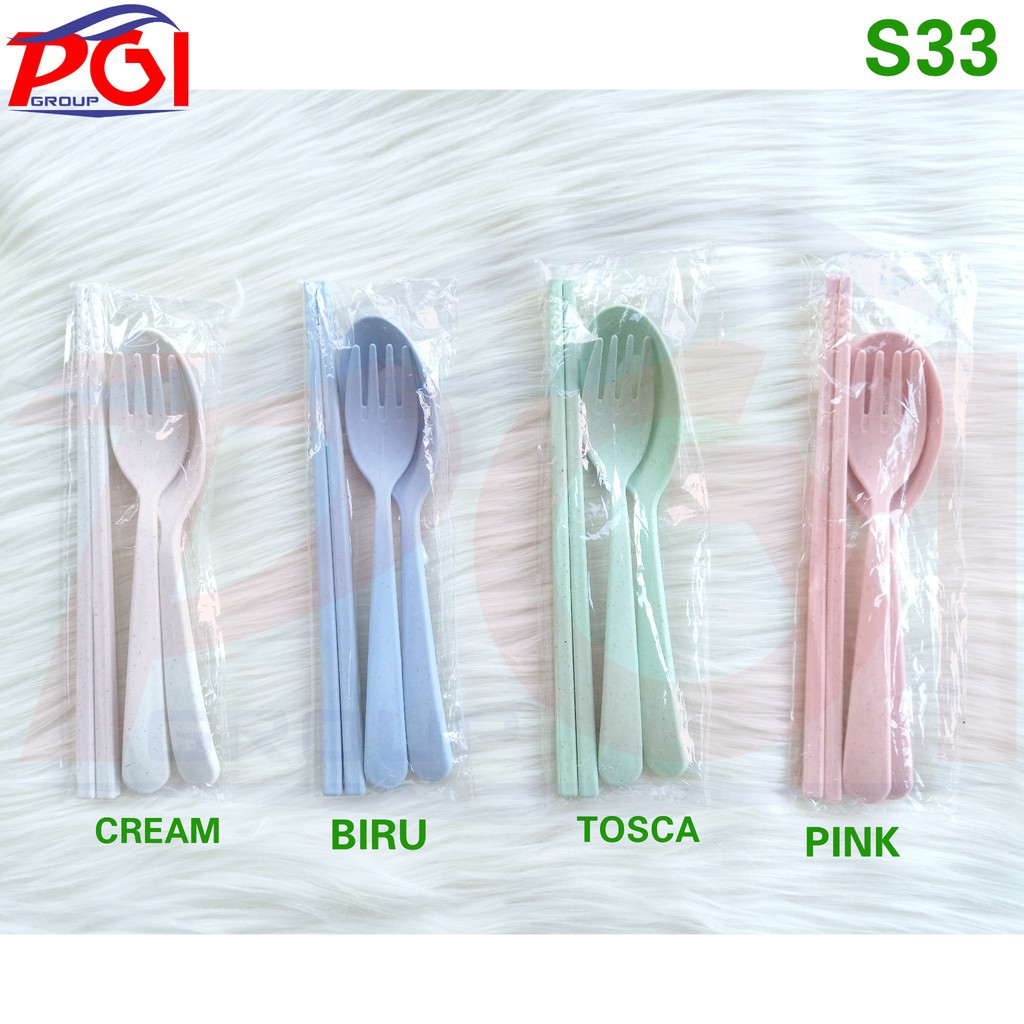 S ( S033 ) SOUVENIR SET ALAT MAKAN TRAVEL KEMASAN PLASTIK / HARGA GROSIR