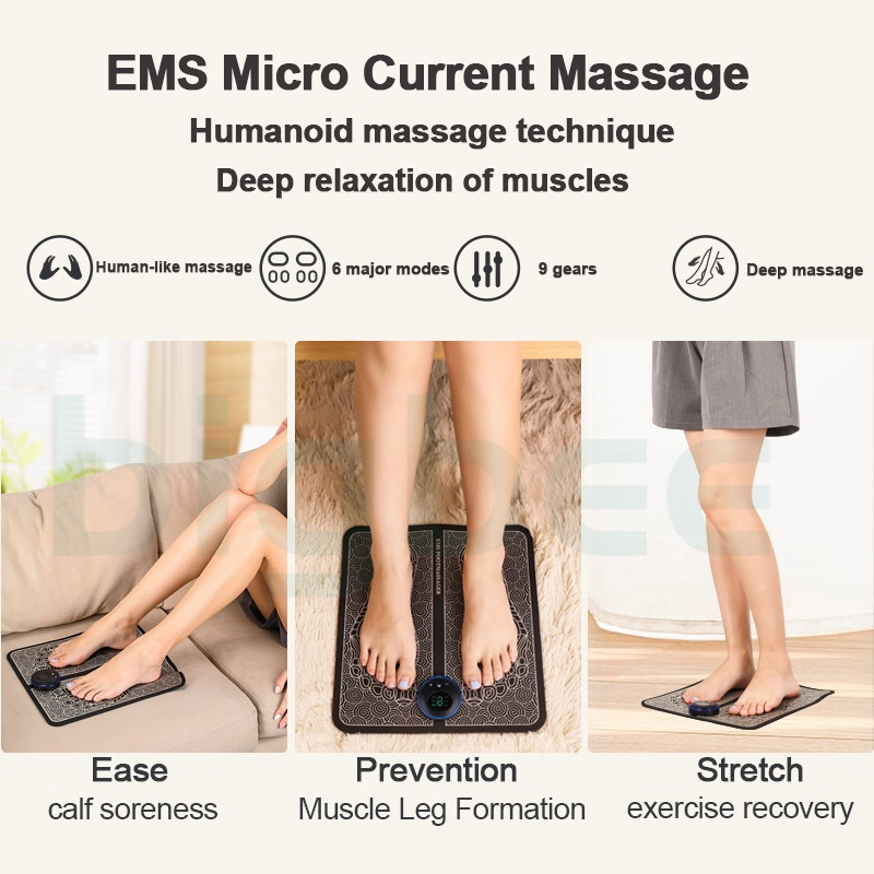 EMS Foot Massage Mat Jepang Pijat Kaki  Akupunktur Pengisian Meningkatkan Sirkulasi Darah Meredakan Sakit