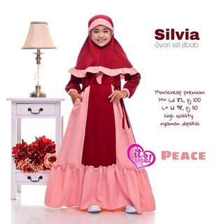 silvia syari set Khimar Baju  Gamis Anak  Baju  Gamis 