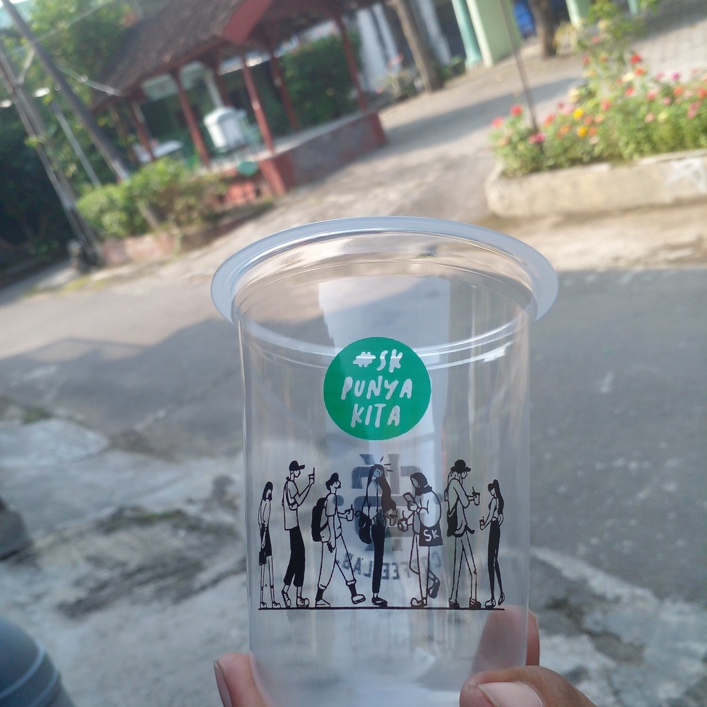 

cetak cup plastik Hokaku 14 oz 16 oz murah