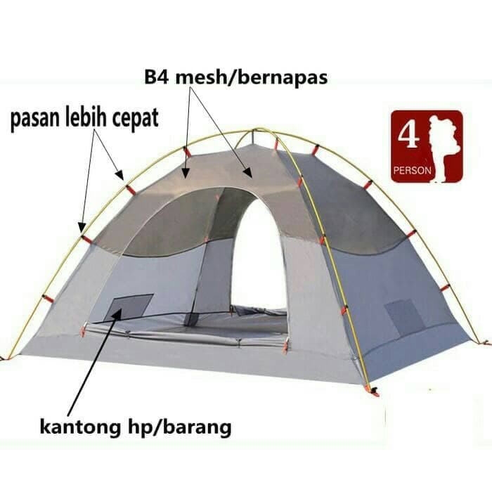 Tenda Camping Compass kapasitas 4 orang frame aloy tenda camping murah Tenda Gunung