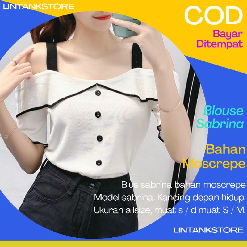 Baju Cewek Kekinian Atasan Wanita Terbaru Blouse Wanita Korea Bluse Blus Sabrina Moscrepe Import
