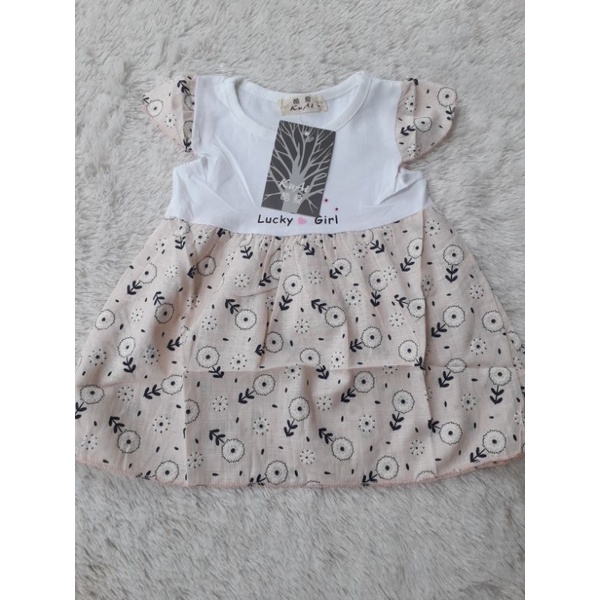 Dress Anak Bayi Perempuan Cewek Import Usia 3 4 5 6 7 8 9 10 11 12 Bulan 1 2 Tahun Balita Baju Dres Pakaian Atasan Fashion Anak Bayi Baby Lucu Imut Murah Bahan Cotton Katun Nyaman Adem Untuk Harian-1