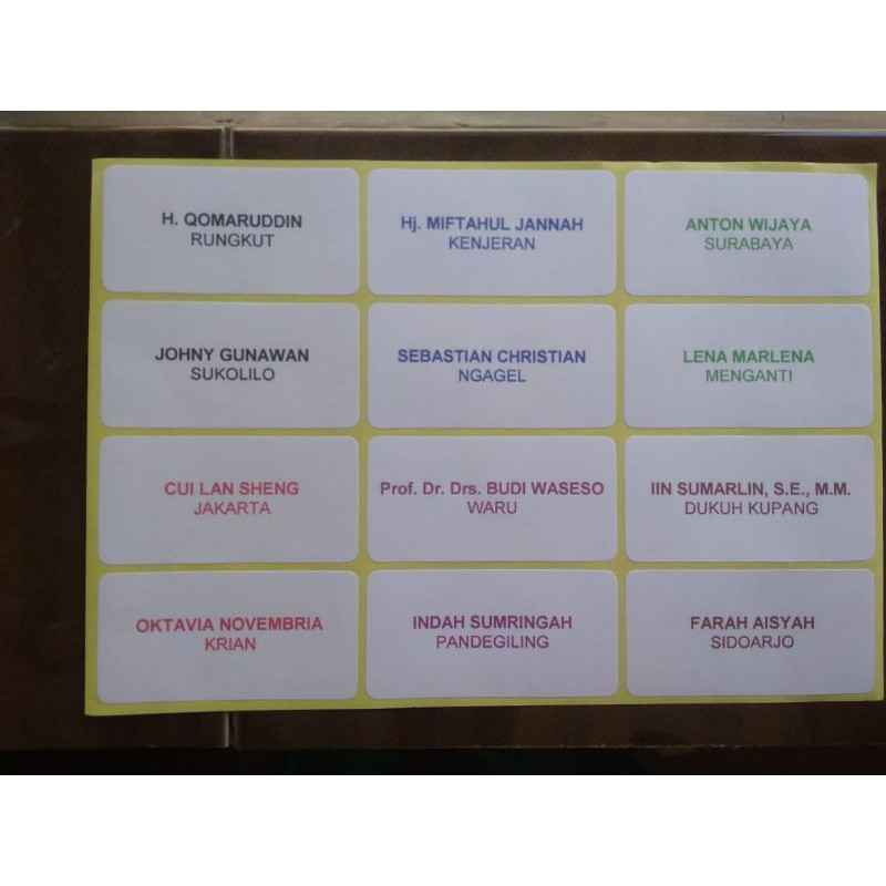 

cetak print stiker label nama undangan