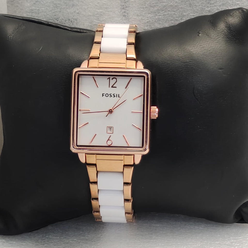 JAM TANGAN FASHION KOTAK ANALOG WANITA CEWEK RANTAI KERAMIK STAINLES WSPP7