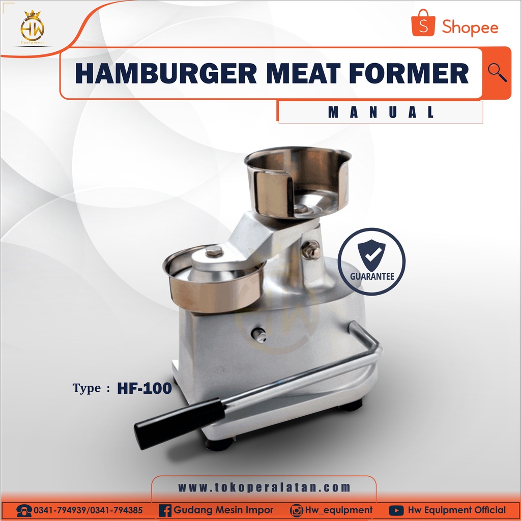 Mesin Cetak Daging Hamburger HF-100 GETRA Manual Hamburger Meat Former
