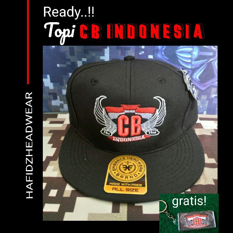PROMO topi baseball - topi snapback motif bordir "CB INDONESIA"
