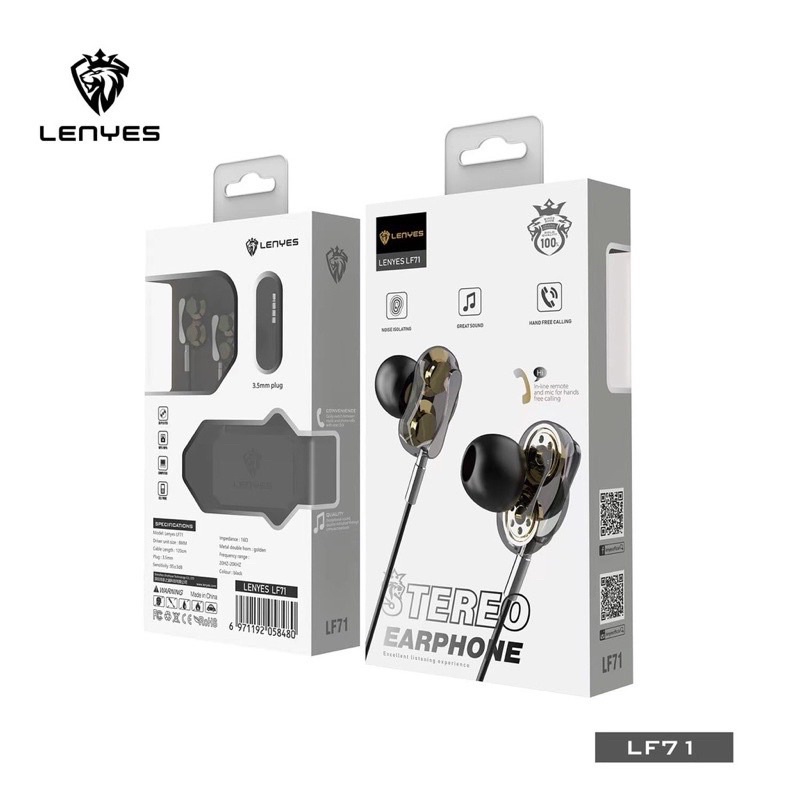 Handsfree Internasional LENYES LF71 Bonus Box Hf Original