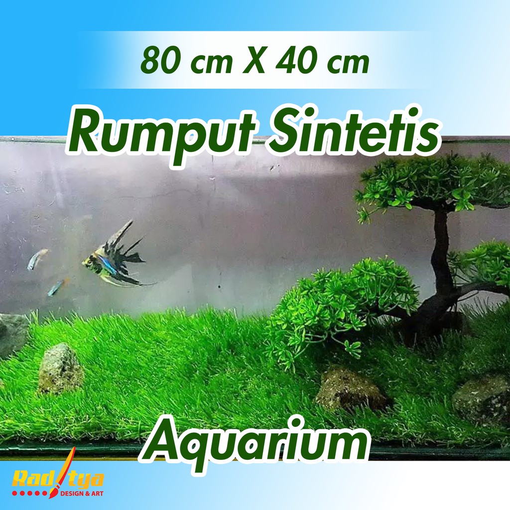 RDA Rumput Sintetis Aquarium 25mm Aquascape Termurah Ukuran 60 x 40 Cm dan 80 X 40 Cm