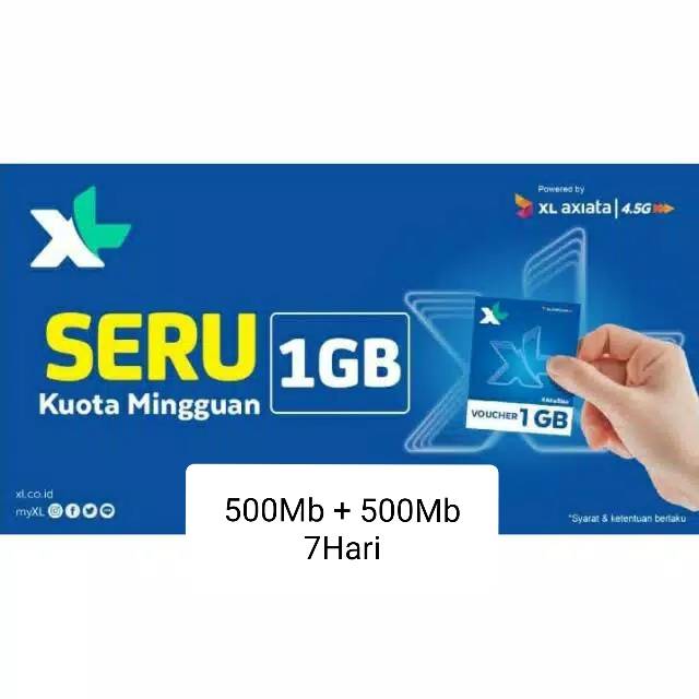 VOUCHER XL 500Mb+500Mb 7HARI TOTAL 1GB