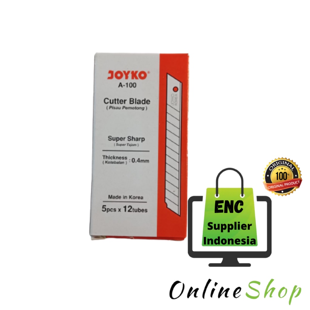 

5 buah isi cutter joyko A-100 cutter blade 0.4mm per tube - enc.sup