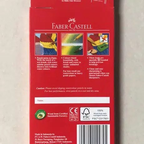 

Hot Sale Pensil Warna Watercolour Faber Castell 12 Warna Panjang Bergaransi