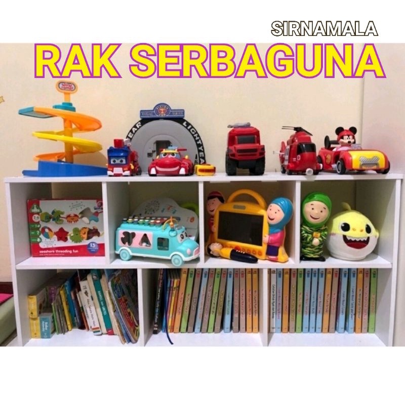 RAK BUKU PAJANGAN SERBAGUNA 7 SEKAT / LEMARI BUKU FULL PUTIH RAK TAS PAJANGAN