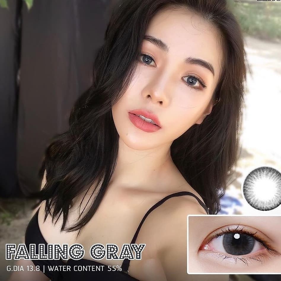 

[LMR] SOFTLENS KITTY KAWAII FALLING GREY BROWN