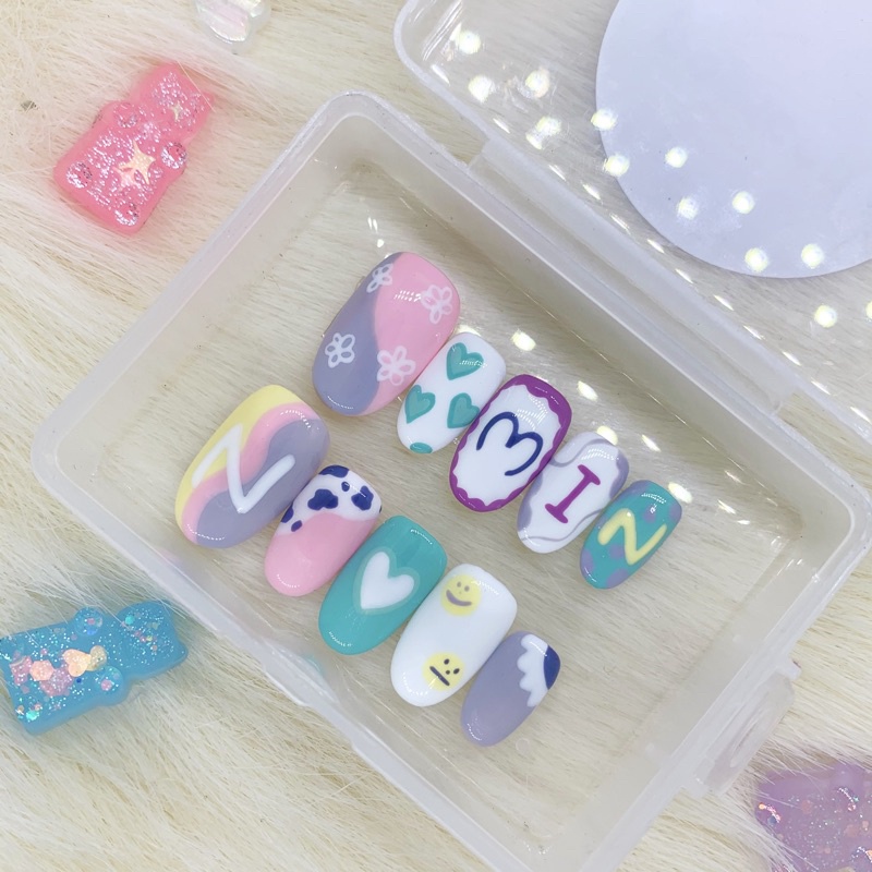 NOMIN Jeno Jaemin NCT custom press on fake nails kuku palsu nailart gel