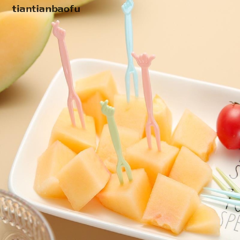 50 Pcs Tusuk Gigi Buah Bahan Plastik Untuk Anak