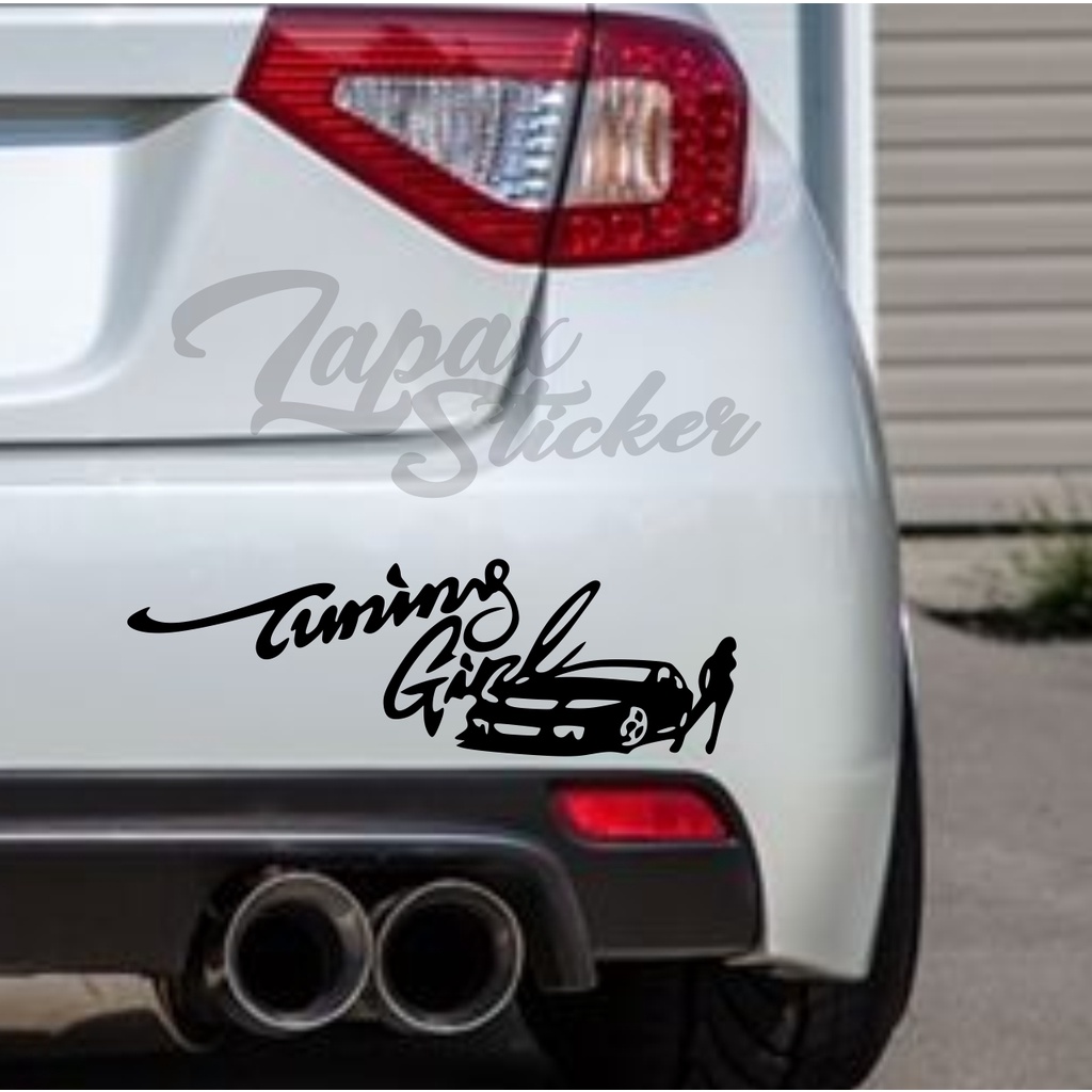 stiker body mobil tuning girl cutting sticker mobil keren