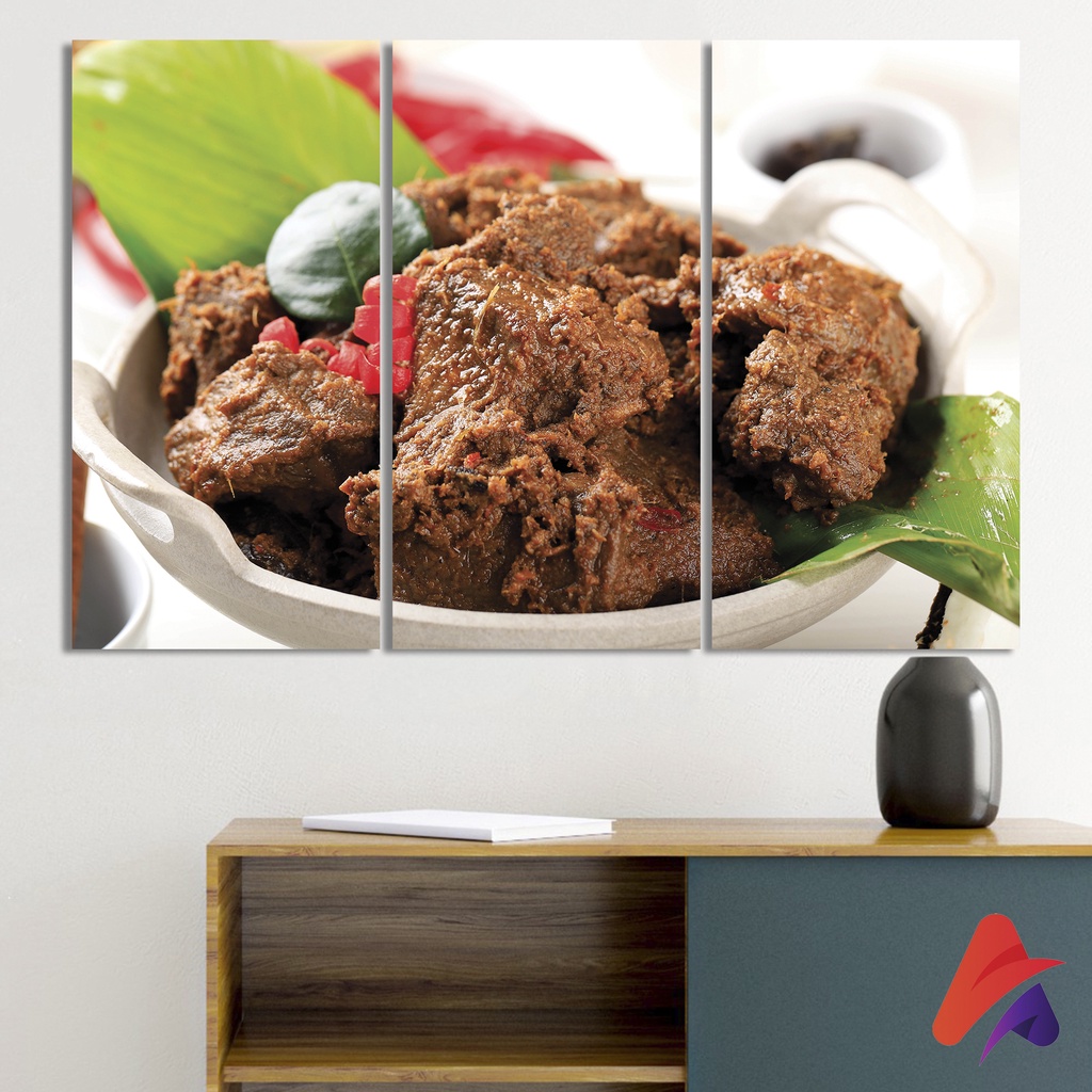 HIASAN DINDING SATU SET ISI 3 KULINER INDONESIA WALL DECOR PAJANGAN DINDING POSTER KAYU RUANGAN KULINER