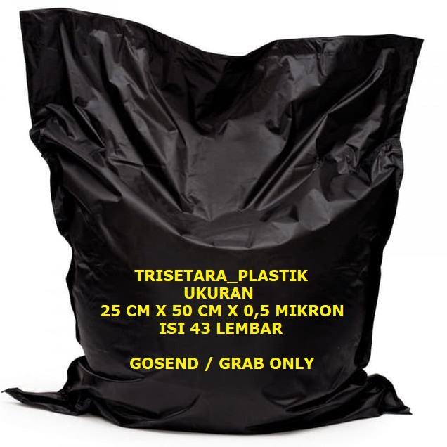 

PLASTIK ONLINE SHOP HITAM 25 X 50 TEBAL 0,5 MIKRON / TRISETARA